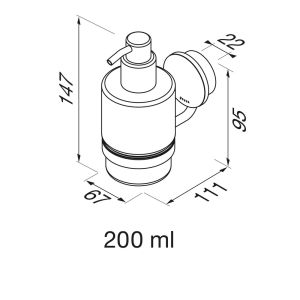 Geesa Opal Brushed Stainless Steel 917216-05 zeepdispenser 200 ml RVS geborsteld