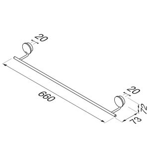 Geesa Opal Chrome 917207-02-60 handdoekrek 60 cm chroom