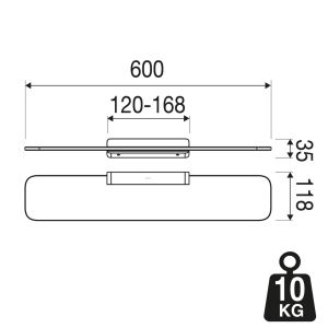 Geesa Shift Chrome 919901-02 shelf with transparent glass chrome
