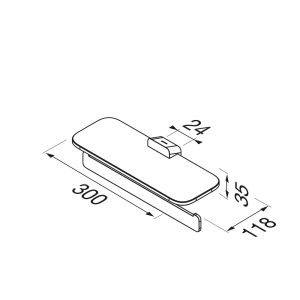Geesa Shift Chrome 919948-02 Toilettenpapierhalter doppelt mit Ablag aus transparentem Glas Chrom