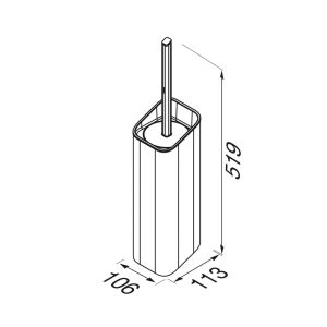 Geesa Shift Gold Brushed 919911-07-06 Toilettenbürste mit Halter für Wandmontage gebürstetes Gold