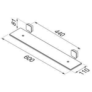 Geesa Topaz Black 917901-06-60-A planchet 60 cm zwart
