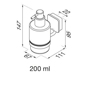 Geesa Topaz Black 917916-06-A zeepdispenser 200ml wand zwart