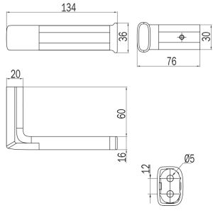 Inda Claire A71250AC reversibler Rollenhalter gebürstetes Nickel
