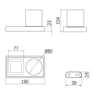 Inda Claire A7178ACR04 Zahnputzbecherhalter mit Seifenschale chrom/ fumé Glas