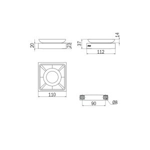 Inda Divo A15110BZ03 Seifenhalter Klarglas bronziert