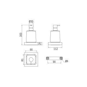 Inda Divo A15120BZ21 Seifenspender satiniertes Glas bronziert