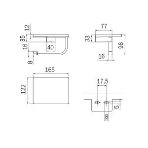Inda Divo A1527AWM toilet roll holder with cell phone holder matt white
