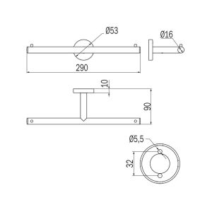 Inda Gealuna A1025CNS double toilet roll holder stainless steel brushed