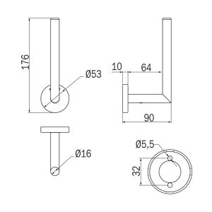 Inda Gealuna A10280NS spare roll holder stainless steel brushed