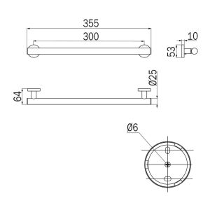 Inda Gealuna A10950NE handgreep 36cm mat zwart