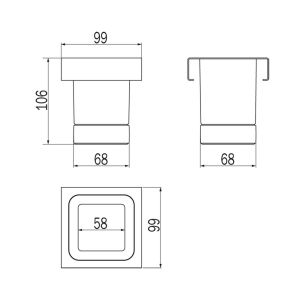 Inda Indissima A8810MNE21 glass module 100mm matte black/satinized glass