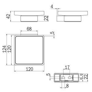 Inda Indissima A88110CR21 Seifenhalter Gläser Schale Chrom/satiniertes Glas