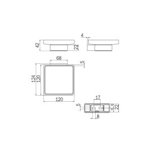 Inda Indissima A88110WM21 Seifenhalter mit Gläsern Schale mattweiß/satiniertes Glas