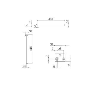 Inda Indissima A88150NS vlag vormige handdoekstang RVS geborsteld