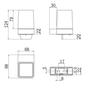 Inda Indissima A88670GB21 zeepdispenser met hendel geborsteld goud/ gesatineerd glas