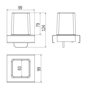 Inda Indissima A8867MNS21 soap dispenser with lever module 100mm stainless steel brushed/satinized glass