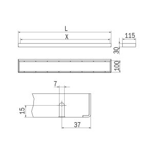 Inda Indissima A8883DWM modular beam 604mm for accessories matt white