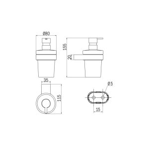 Inda Mito A20120WM21 Seifenspender Glas satiniert/ Weiß matt