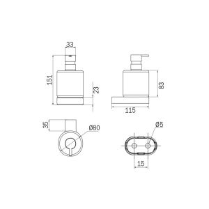 Inda Mito A2012BWM21 Seifenspender satiniertes Glas/ weiß matt