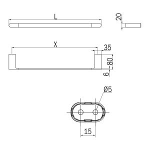 Inda Mito A2018AAC handdoekhouder 34cm geborsteld nikkel