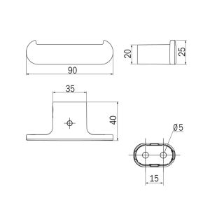 Inda Mito A2020BWM dubbele kledinghaak mat wit
