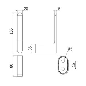 Inda Mito A2028AAC spare roll holder brushed nickel