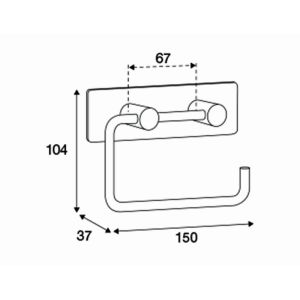 Pressalit Choice Q30210 Toilettenpapierhalter mit Wandplatte aus gebürstetem Stahl