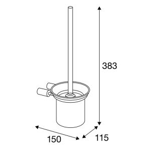 Pressalit Choice Q30800 toilet brush holder for wall mounting brushed steel