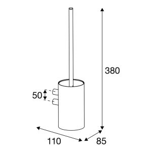 Pressalit Choice Q50850 toilet brush holder for wall mounting black chrome