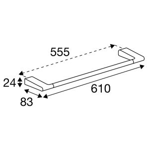 Pressalit Style PR10500 Handtuchhalter einzeln 61cm Stahl gebürstet