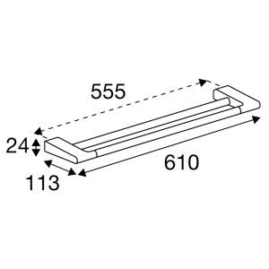 Pressalit Style PR40550 Handtuchhalter doppelt 61cm mattschwarz