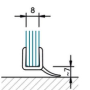 San4U Sealday SD081 wandafdichtprofiel met zachte lip, 200cm, 6-8mm