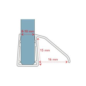 San4U Sealday SD237-100 sealing profile for bottom of shower door, 100cm, 8-10mm