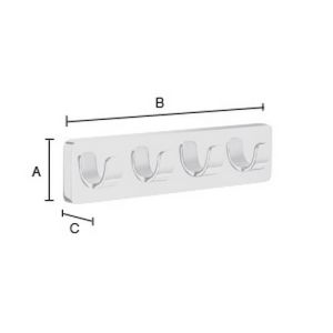 Smedbo Ice OK359 Hakenleiste mit 4 Haken Chrom