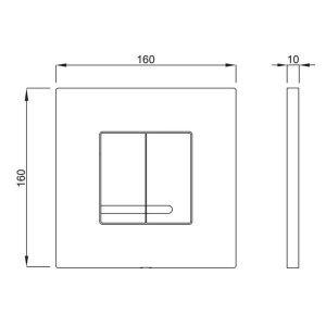 Wisa 8050415651 XS/XF bedieningspaneel Delos DF glanschroom (OUTLET)