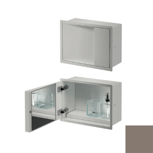 Inda MY Secret A80750VN inbouwnis met bekerhouder, zeepdispenser en spiegel 350x260mm mat avana