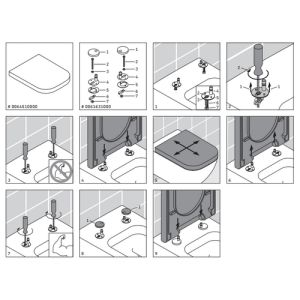 Duravit Darling New - Happy D.2 0061631000 Scharniersatz für WC-Sitze Darling New 002101/002109/006989 und Happy D.2 006451/006459