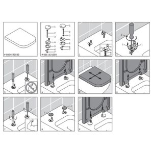 Duravit Darling New - Happy D.2 0061631000 Scharniersatz für WC-Sitze Darling New 002101/002109/006989 und Happy D.2 006451/006459