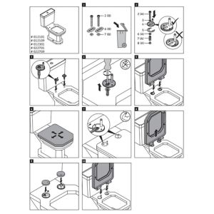 Duravit 1930 0061811000 scharnierset voor toiletzitting 1930 006489