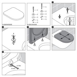 Duravit Architec 0061581000 Scharniersatz für WC-Sitze Architec 006969