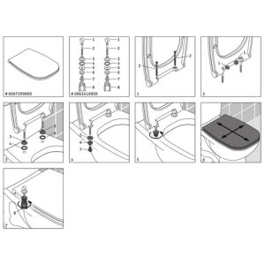 Duravit D-Code 0061410000 Scharniersatz für WC-Sitze D-Code 006739