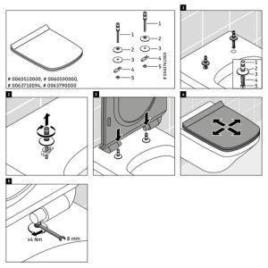 Duravit DuraStyle 0061761000 Scharniersatz für WC-Sitze DuraStyle 006379