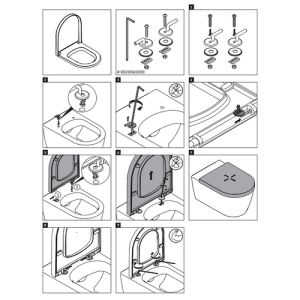 Duravit ME by Starck - P3 Comforts 0020061000 Scharniersatz für WC-Sitze ME by Starck 002001 / ME by Starck Compact 002011 und P3 Comforts 002031