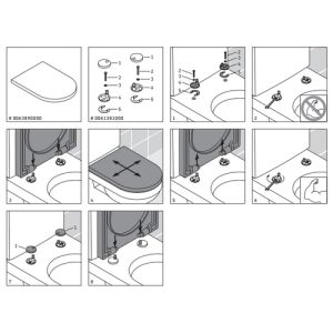 Duravit Starck 1 - Starck 3 0061381000 Scharniersatz für WC-Sitze Starck 1 0065880000 (bis Februar 2010) und Starck 3 0063890000