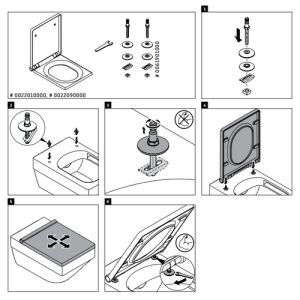 Duravit Vero Air 0061901000 scharnierset voor toiletzitting Vero Air 002201/002209