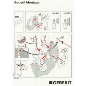 Geberit 240501001 bottom valve Twinline UP130 for model year 1978-1986