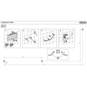 Keuco Collection Plan 14909171037 handle 135° aluminum silver anodized/ chrome plated
