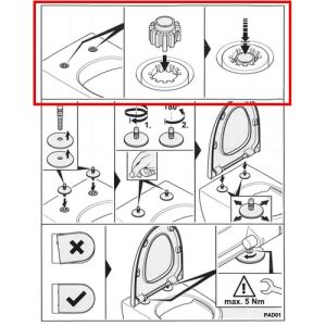 Villeroy en Boch 92238400 Satz mit 2 Dübeln für die Montage von oben WC-Sitze