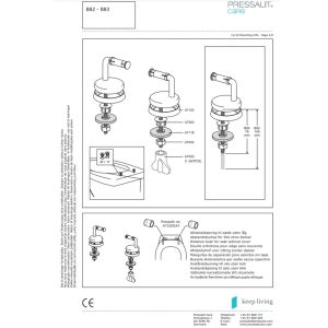 Pressalit Dania - Colani B83P999 verstelbaar scharnier, standaard montage chroom (set van 2)